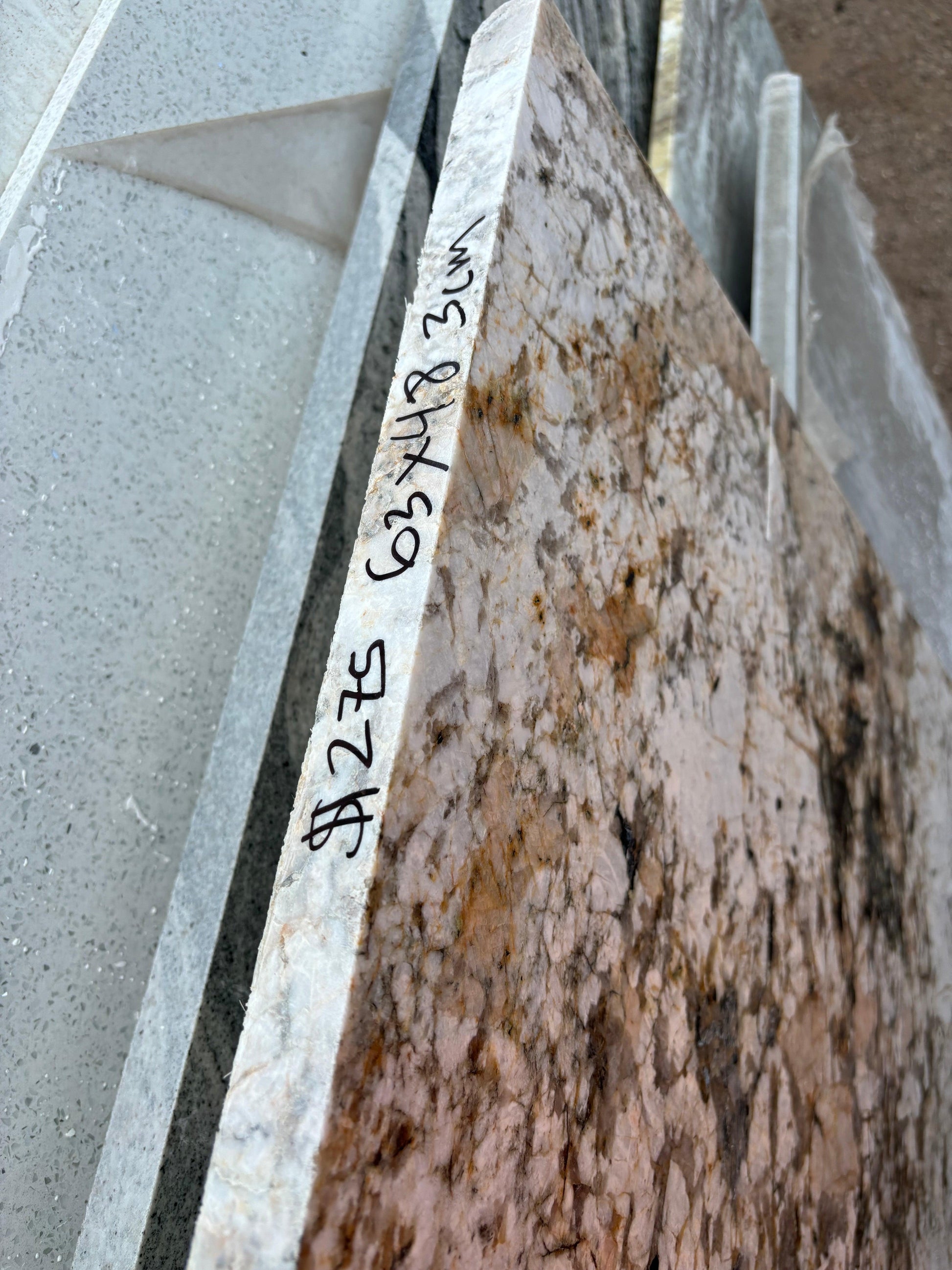3cm, Bathroom, beige, brown, Glossy, Granite, Outlet Material, Remnant, remnants, thickness-3cm, vanity Granite Remnant