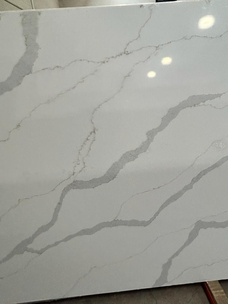 2cm, Full Slab, Quartz, quartz-slabs, thickness-2cm, Veins, white, White Quartz Quartz Full Slab