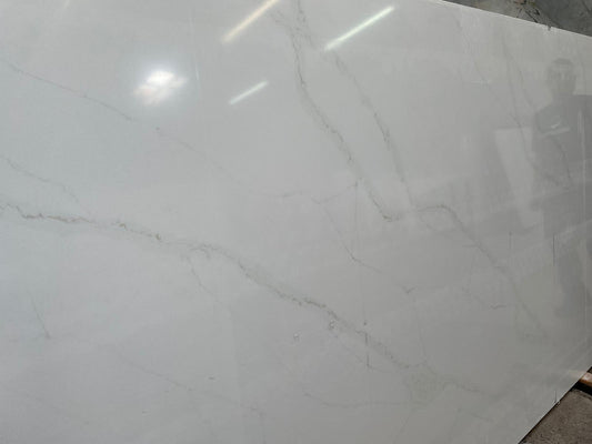 2cm, Brown Veins, Full Slab, Glossy, Gray Veins, Light Veins, Marble, Outlet Material, Quartz, quartz-slabs, Rare Find, thickness-2cm, Veins, white, White Quartz