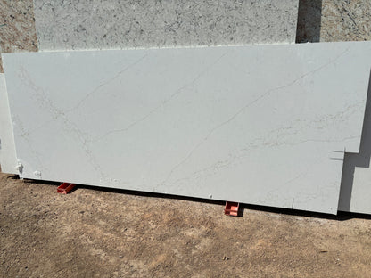 Off-white quartz remnant with thin golden veins. A beautiful quartz remnant at our Phoenix Boneyard near Tempe.