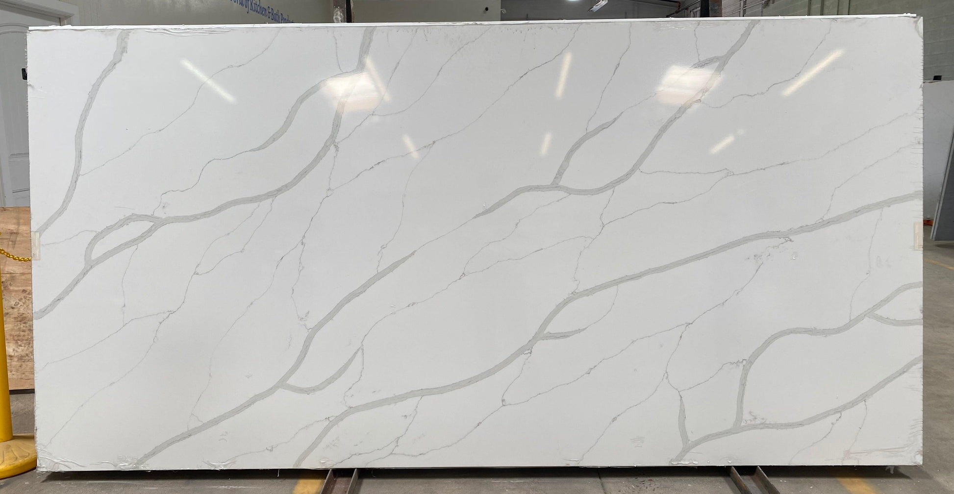 This white polished slab with striking gray veining is sure to elevate the look of your kitchen remodel.