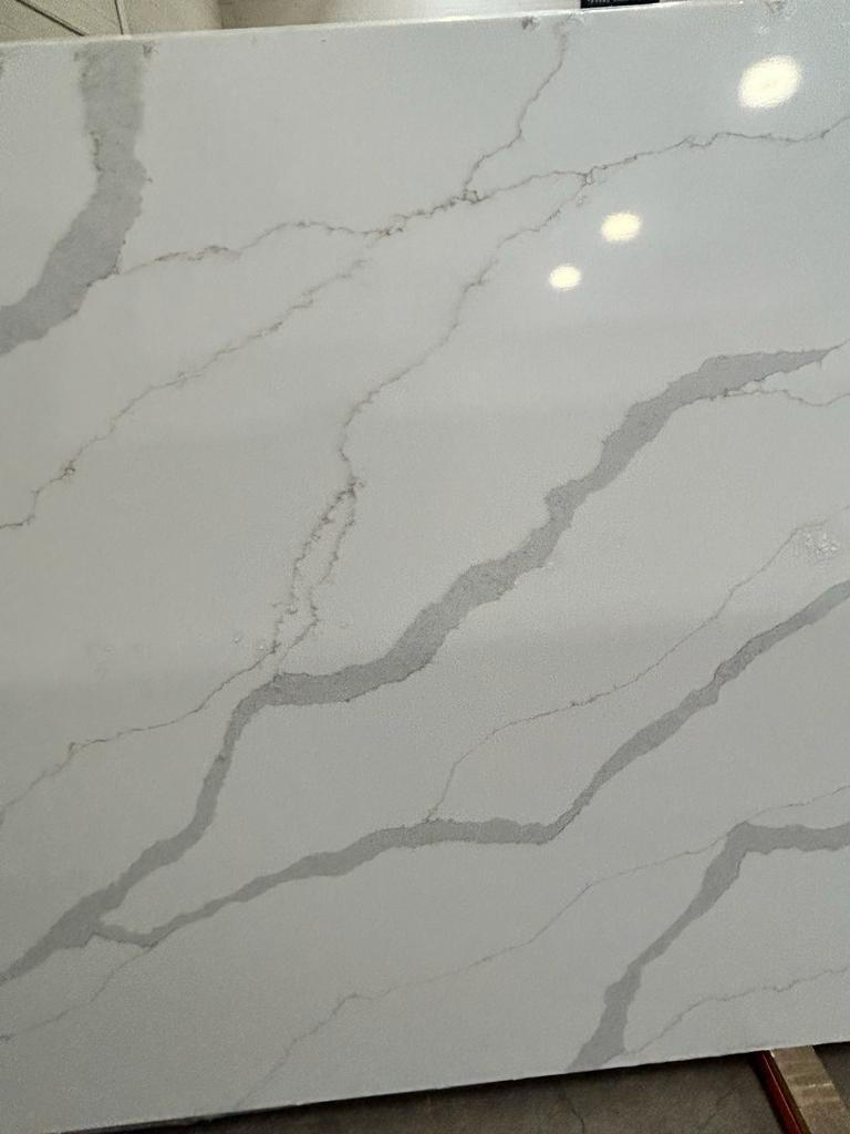 2cm, Full Slab, Quartz, quartz-slabs, thickness-2cm, Veins, white, White Quartz Quartz Full Slab