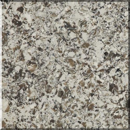 Cream and brown quartz full slab. Looks like granite.