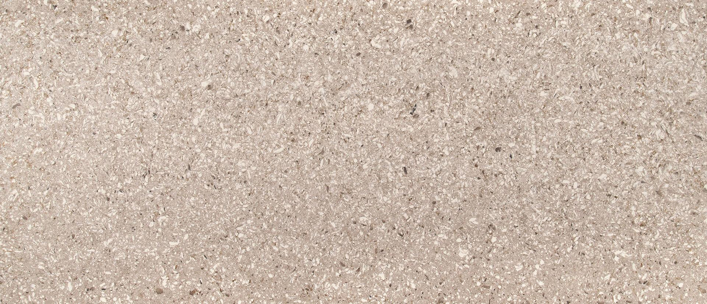 Beige slab with natural looking speckles. Available in 2cm and 3cm from MSI.