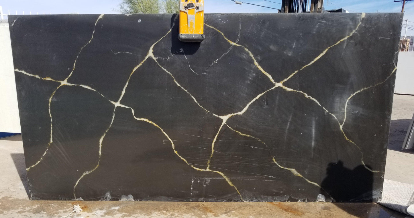 2cm, black, quartz-slabs Quartz Full Slab