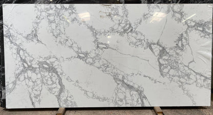 2cm, Full Slab, Glossy, gray, Gray Veins, Grey Veins, Quartz, quartz-slabs, Rare Find, thickness-2cm, Veins, white, White Quartz Quartz Full Slab in Queen Creek