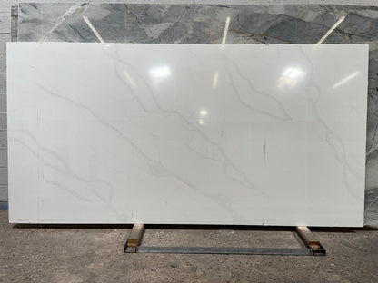 2cm, Brown Veins, Full Slab, Glossy, Gray Veins, Light Veins, Marble, Outlet Material, Quartz, quartz-slabs, Rare Find, thickness-2cm, Veins, white, White Quartz 